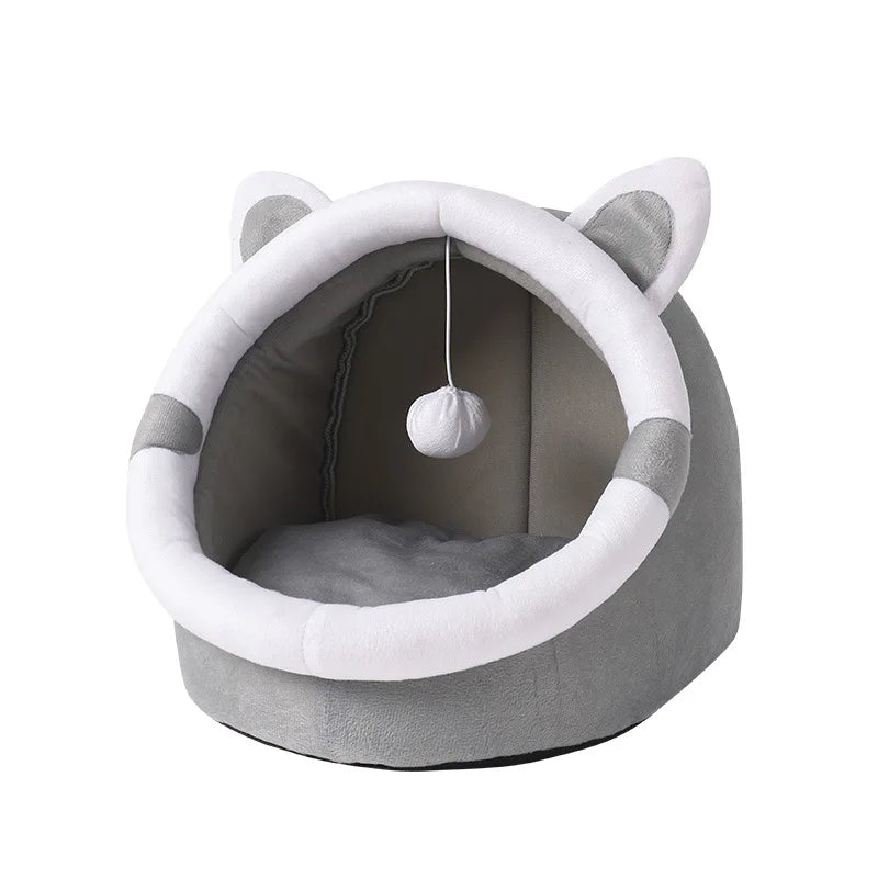 Cat Bed House Kennel Nest Round Pets Sleeping Cave Kitten Beds Pet Basket Cozy Kitten Lounger Cushion Cat House Tent Dog House